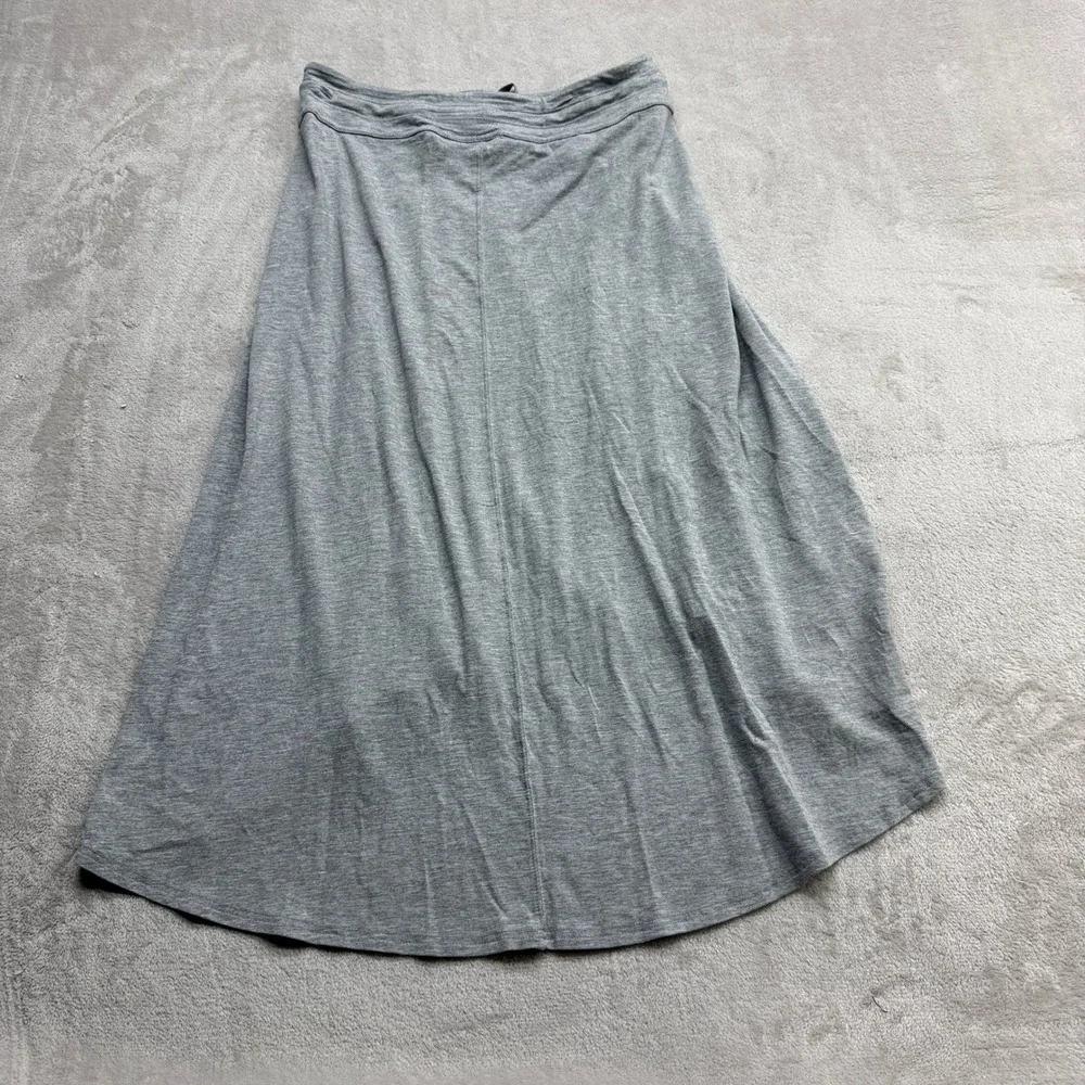 Athleta High Low Maxi Skirt Womens Small Gray Drawstring Jersey Knit Flowy Boho